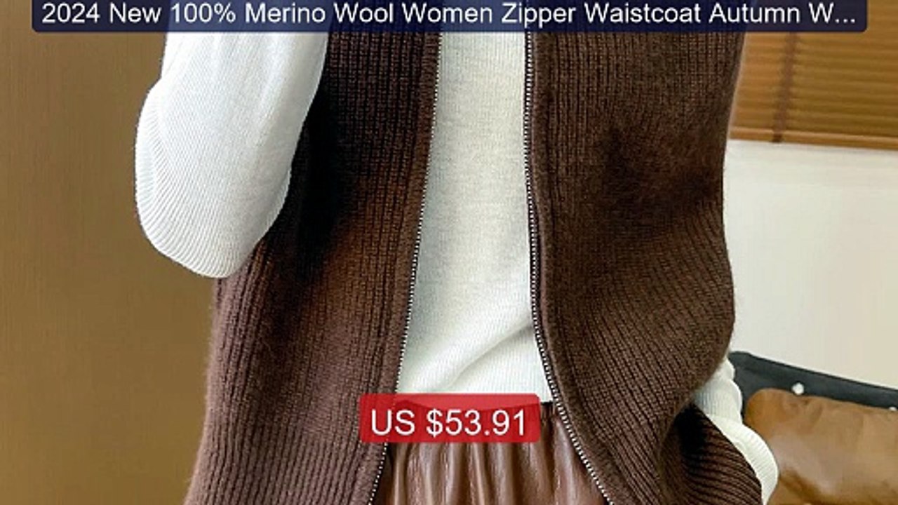 2024 New 100% Merino Wool Women Zipper Waistcoat Autumn Winter... -- Hot Deal 2026 | Limited Offer!