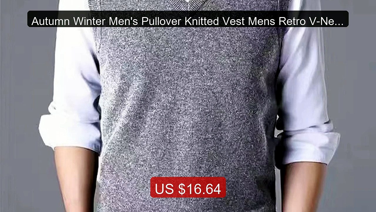 Autumn Winter Men's Pullover Knitted Vest Mens Retro V-Neck Ju... -- Hot Deal 2026 | Limited Offer!