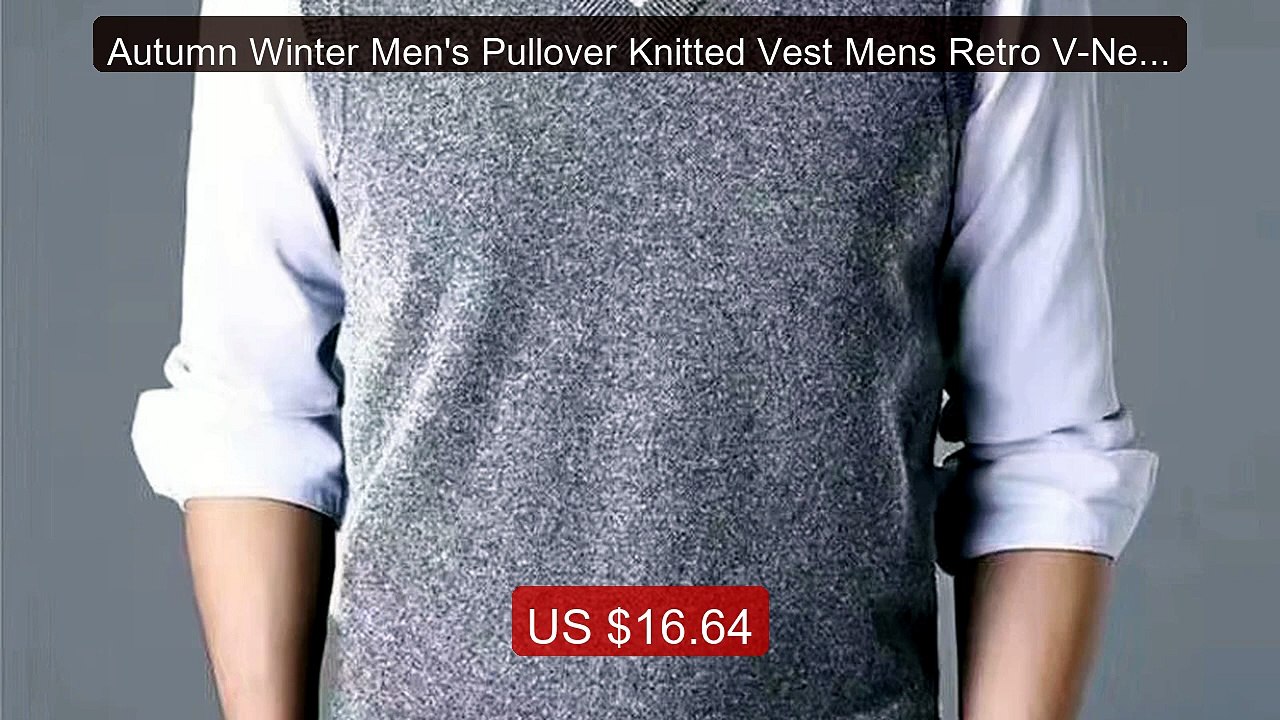 Autumn Winter Men's Pullover Knitted Vest Mens Retro V-Neck... -- Top Pick 2026 | Unbeatable Price!