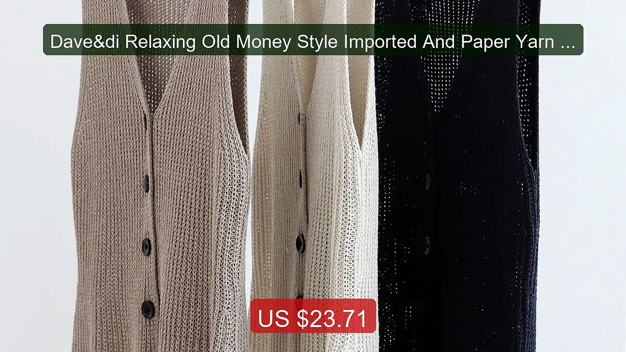 Dave&di Relaxing Old Money Style Imported And Paper Yarn V-nec... -- Best Buy 2026 | Great Quality!