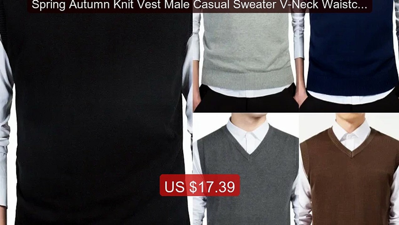 Spring Autumn Knit Vest Male Casual Sweater V-Neck Waistcoat M... -- Hot Deal 2026 | Limited Offer!