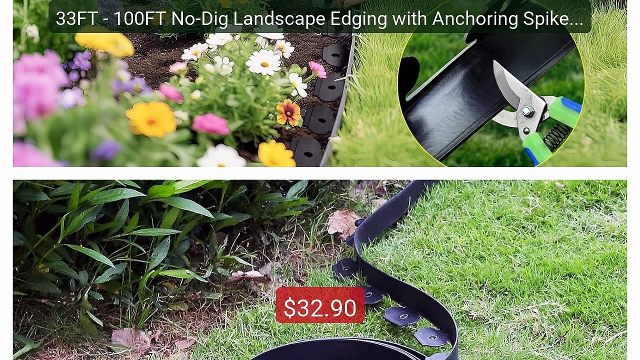 33FT - 100FT No-Dig Landscape Edging with Anchoring Spikes, 1.5 in... -- Best Deal 2026 | Shop Now!