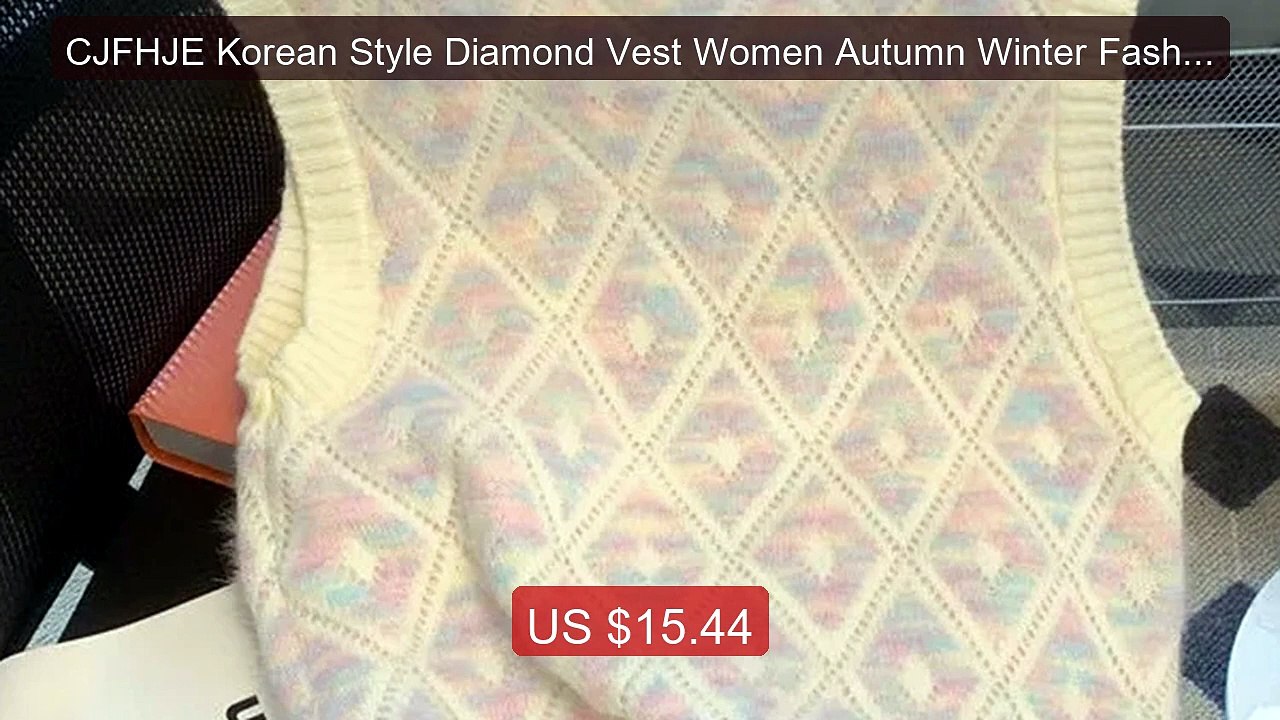 CJFHJE Korean Style Diamond Vest Women Autumn Winter Fashio... -- Top Pick 2026 | Unbeatable Price!