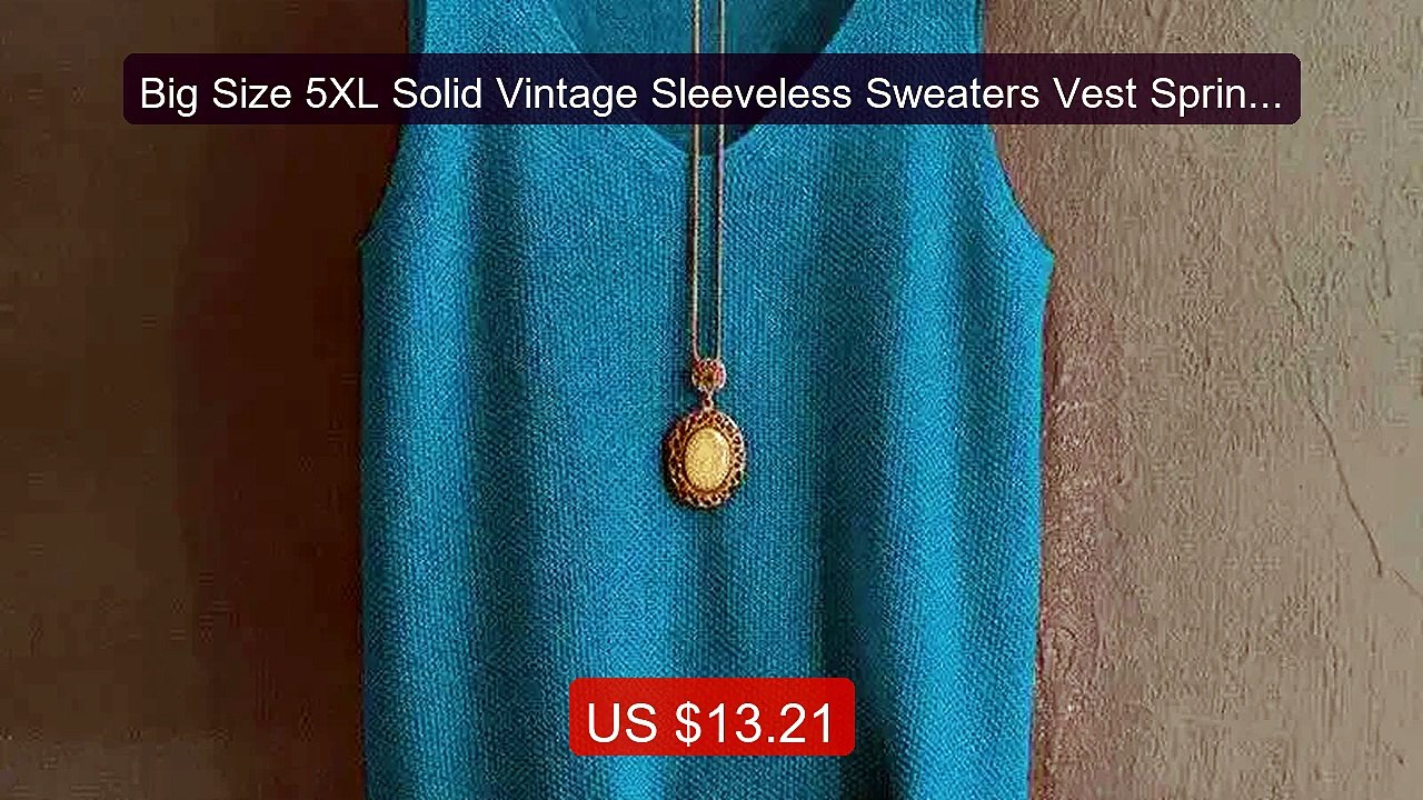Big Size 5XL Solid Vintage Sleeveless Sweaters Vest Spring Au... -- Amazing Value 2026 | Must Have!