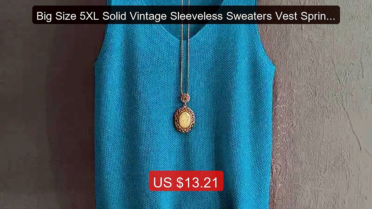 Big Size 5XL Solid Vintage Sleeveless Sweaters Vest Spring Autumn ... -- Best Deal 2026 | Shop Now!