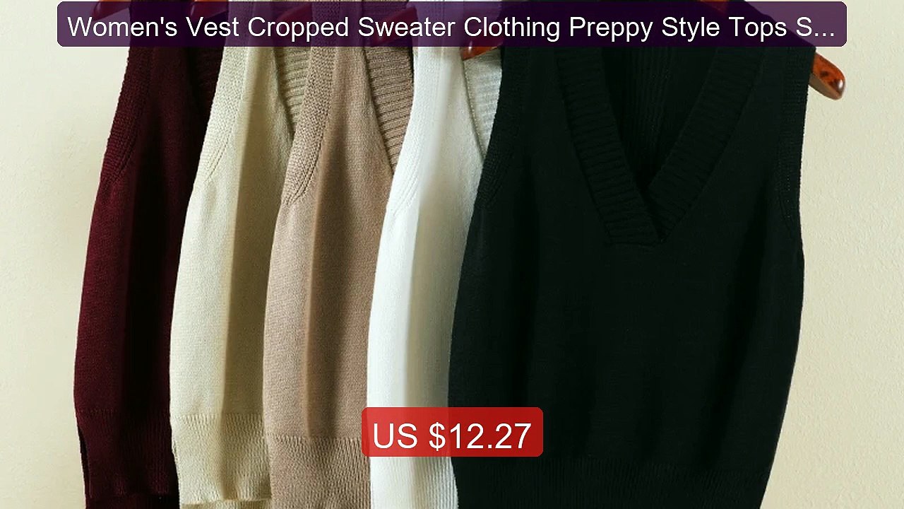 Women's Vest Cropped Sweater Clothing Preppy Style Tops Sweaters B... -- Best Deal 2026 | Shop Now!