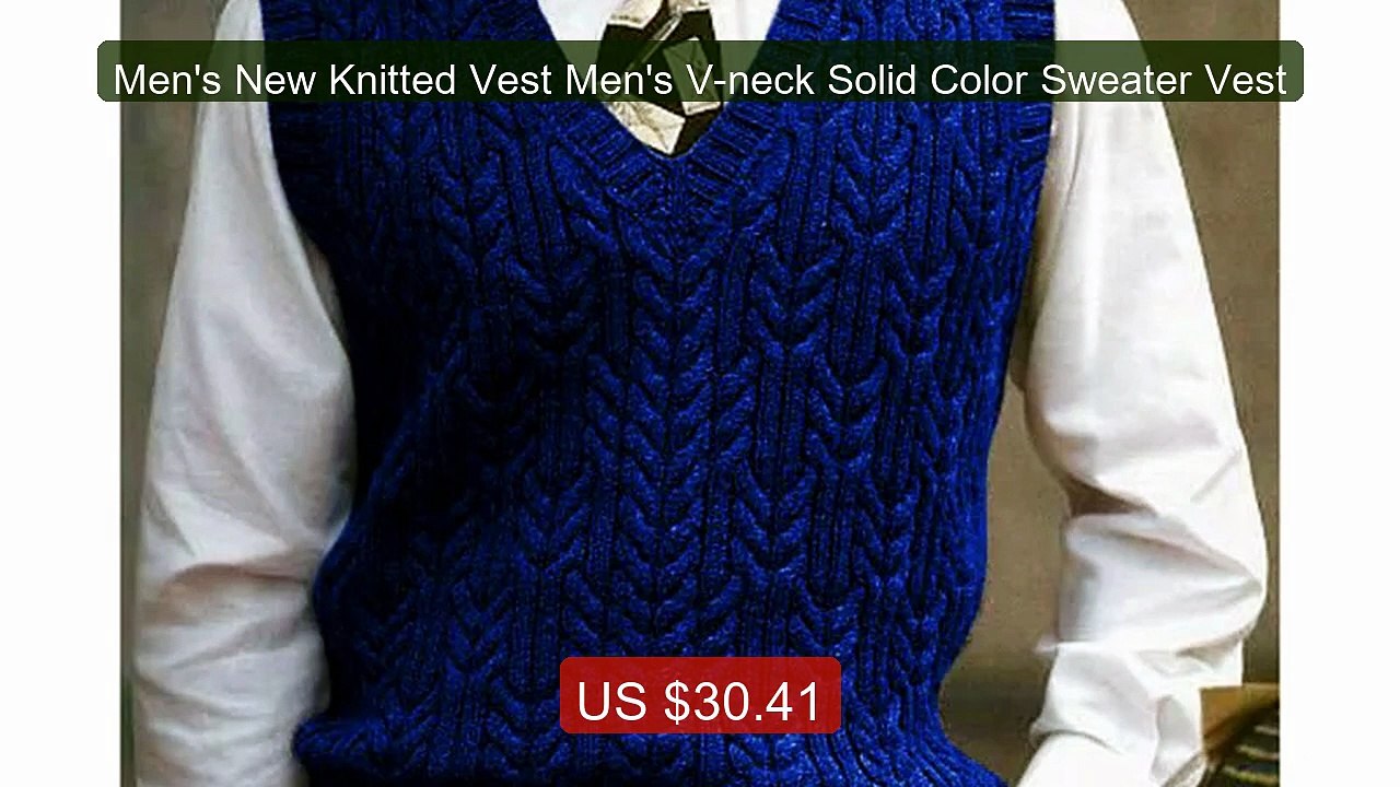 Men's New Knitted Vest Men's V-neck Solid Color Sweater Vest -- Best Buy 2026 | Great Quality!