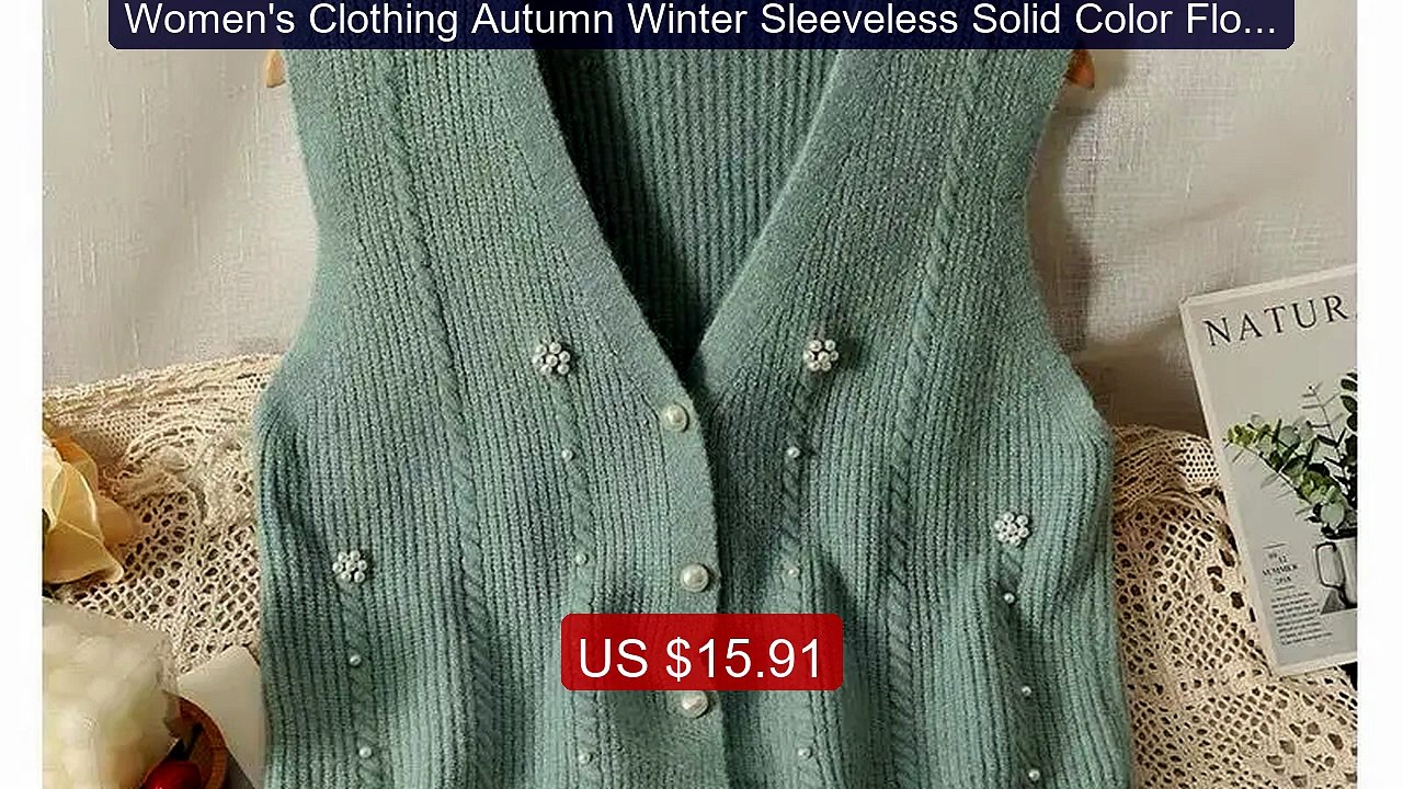 Women's Clothing Autumn Winter Sleeveless Solid Color Flower S... -- Hot Deal 2026 | Limited Offer!