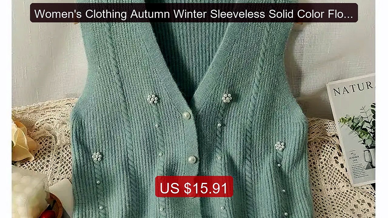 Women's Clothing Autumn Winter Sleeveless Solid Color Flower S... -- Hot Deal 2026 | Limited Offer!