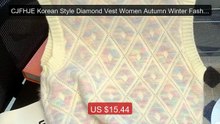 CJFHJE Korean Style Diamond Vest Women Autumn Winter Fashion ... -- Amazing Value 2026 | Must Have!