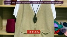 Autumn and Winter Women's V-neck Button Pockets Patchwork Solid Loo... -- Top Rated 2026 | Buy Now!