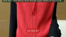 2024 New 100% Merino Wool Women Zipper Waistcoat Autumn Winter Mock... -- Top Rated 2026 | Buy Now!