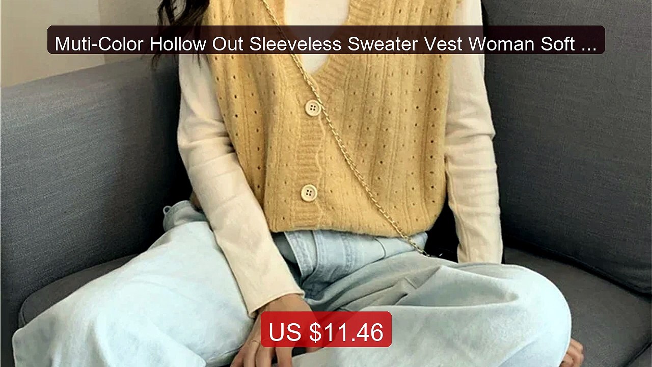 Muti-Color Hollow Out Sleeveless Sweater Vest Woman Soft Slim... -- Amazing Value 2026 | Must Have!