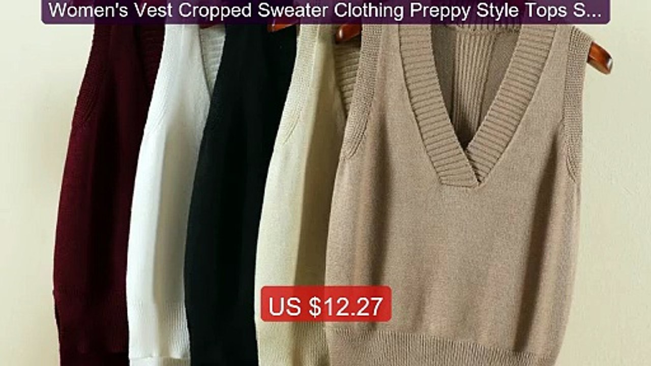 Women's Vest Cropped Sweater Clothing Preppy Style Tops Sweat... -- Amazing Value 2026 | Must Have!