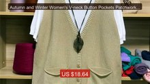 Autumn and Winter Women's V-neck Button Pockets Patchwork Sol... -- Amazing Value 2026 | Must Have!
