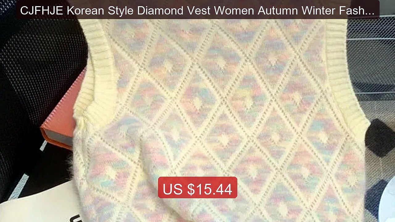 CJFHJE Korean Style Diamond Vest Women Autumn Winter Fashio... -- Top Pick 2026 | Unbeatable Price!