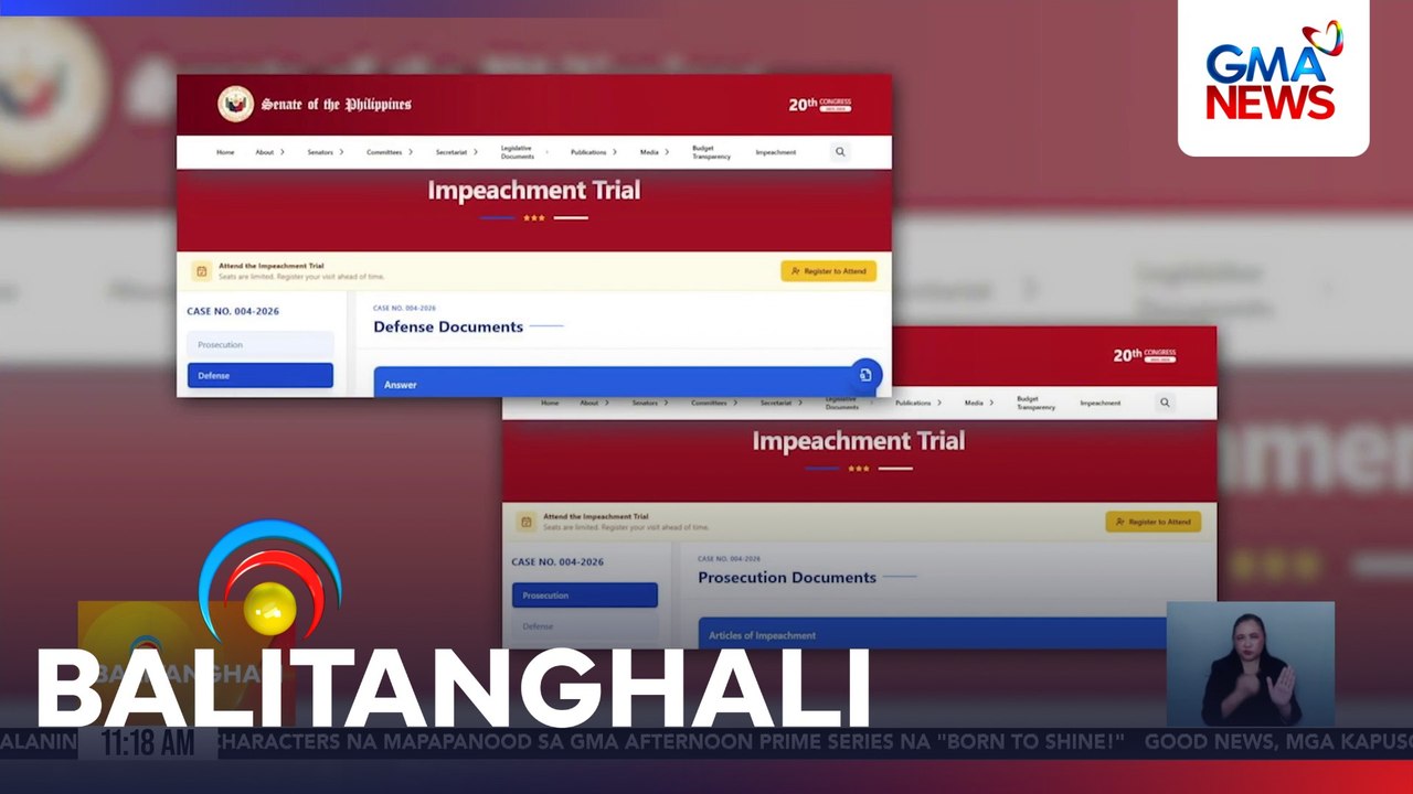 Impeachment records, naka-upload na sa Senate website | Balitanghali