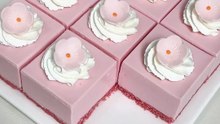 Perfect Symmetrical Sakura Pink Mousse Cubes 🌸 mini
