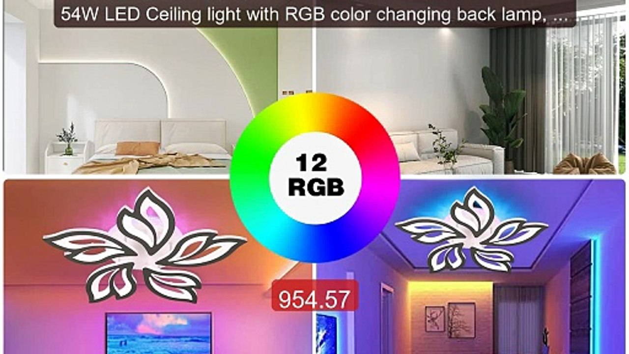 54W LED Ceiling light with RGB color changing back lamp, dimma... -- Hot Deal 2026 | Limited Offer!