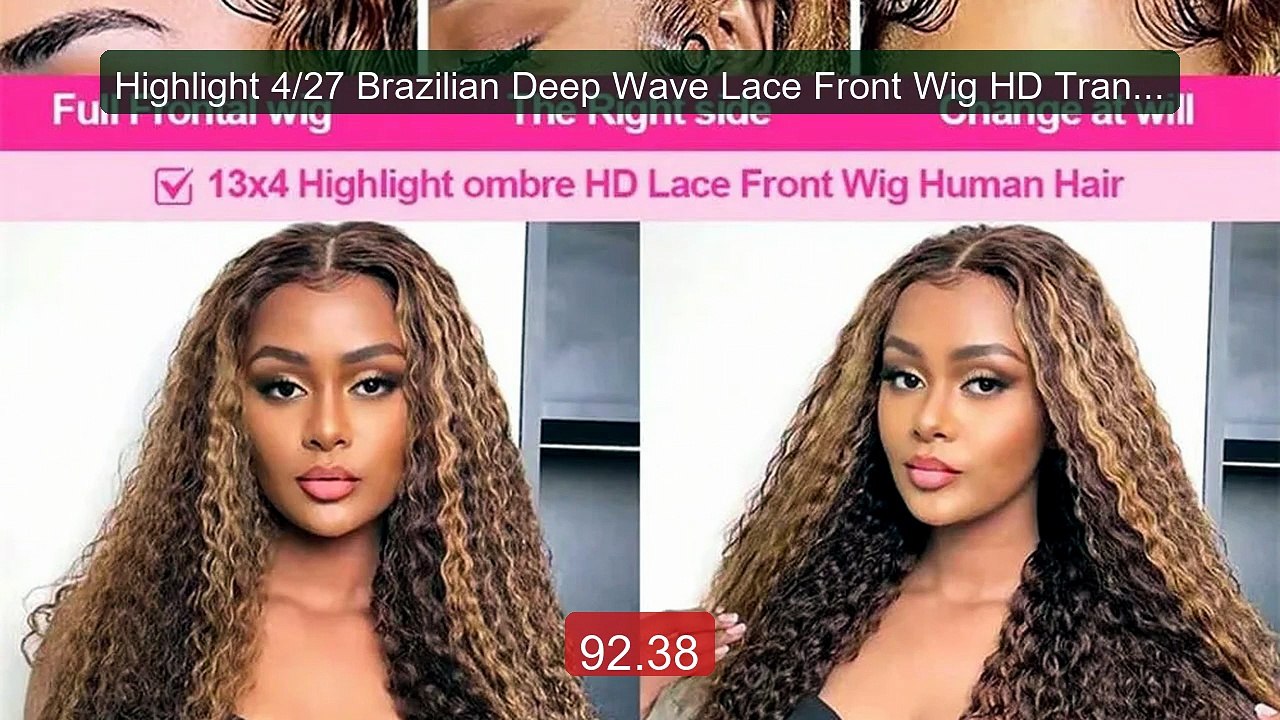 Highlight 4/27 Brazilian Deep Wave Lace Front Wig HD Transparent 5x... -- Top Rated 2026 | Buy Now!