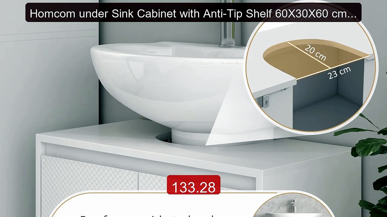 Homcom under Sink Cabinet with Anti-Tip Shelf 60X30X60 cm White -- Best Deal 2026 | Shop Now!