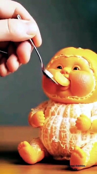 🍊 Funny Orange Eats Itself with a Spoon! Hilarious Fruit Animation 😂🥄