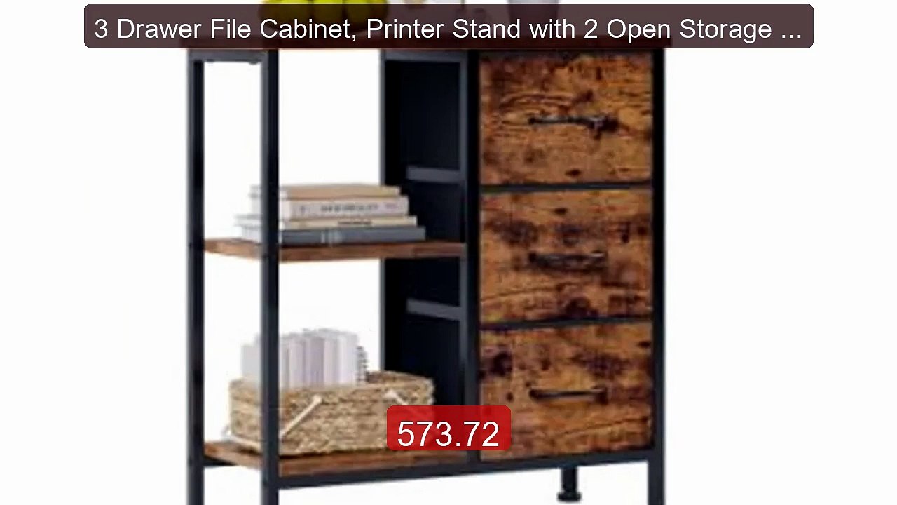 3 Drawer File Cabinet, Printer Stand with 2 Open Storage Sh... -- Top Pick 2026 | Unbeatable Price!