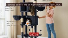 Feandrea cat tree, 175 cm high scratching post Tower, multi-le... -- Best Buy 2026 | Great Quality!