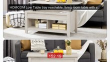 HOMCOM Low Table tray reachable, living room table with shelv... -- Amazing Value 2026 | Must Have!