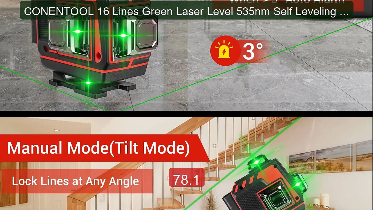 CONENTOOL 16 Lines Green Laser Level 535nm Self Leveling Cross Lin... -- Best Deal 2026 | Shop Now!