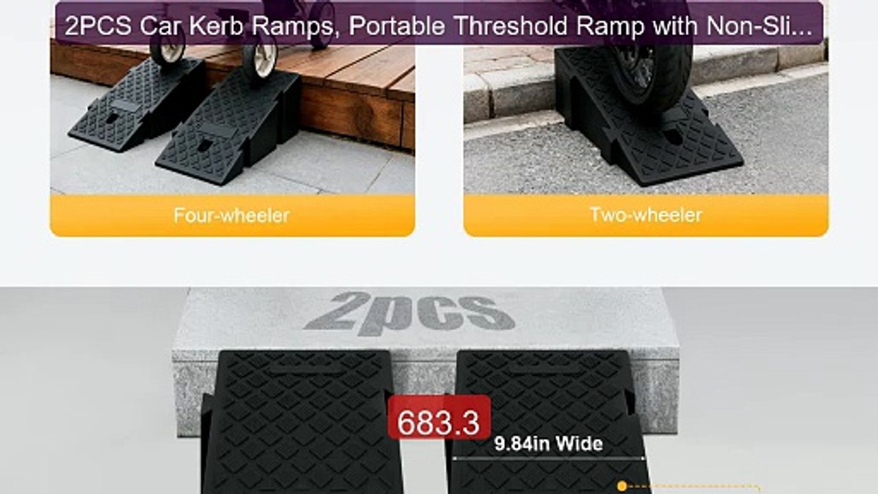 2PCS Car Kerb Ramps, Portable Threshold Ramp with Non-Slip ... -- Top Pick 2026 | Unbeatable Price!