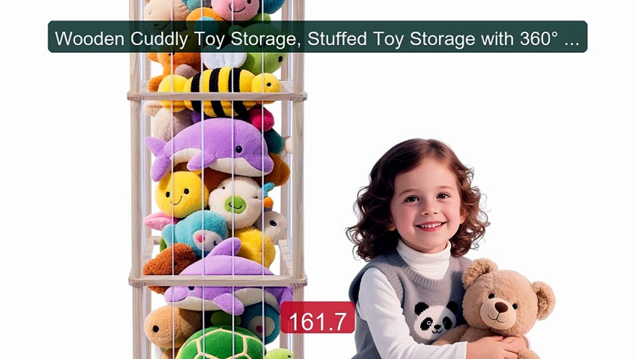Wooden Cuddly Toy Storage, Stuffed Toy Storage with 360° Brake Equi... -- Top Rated 2026 | Buy Now!