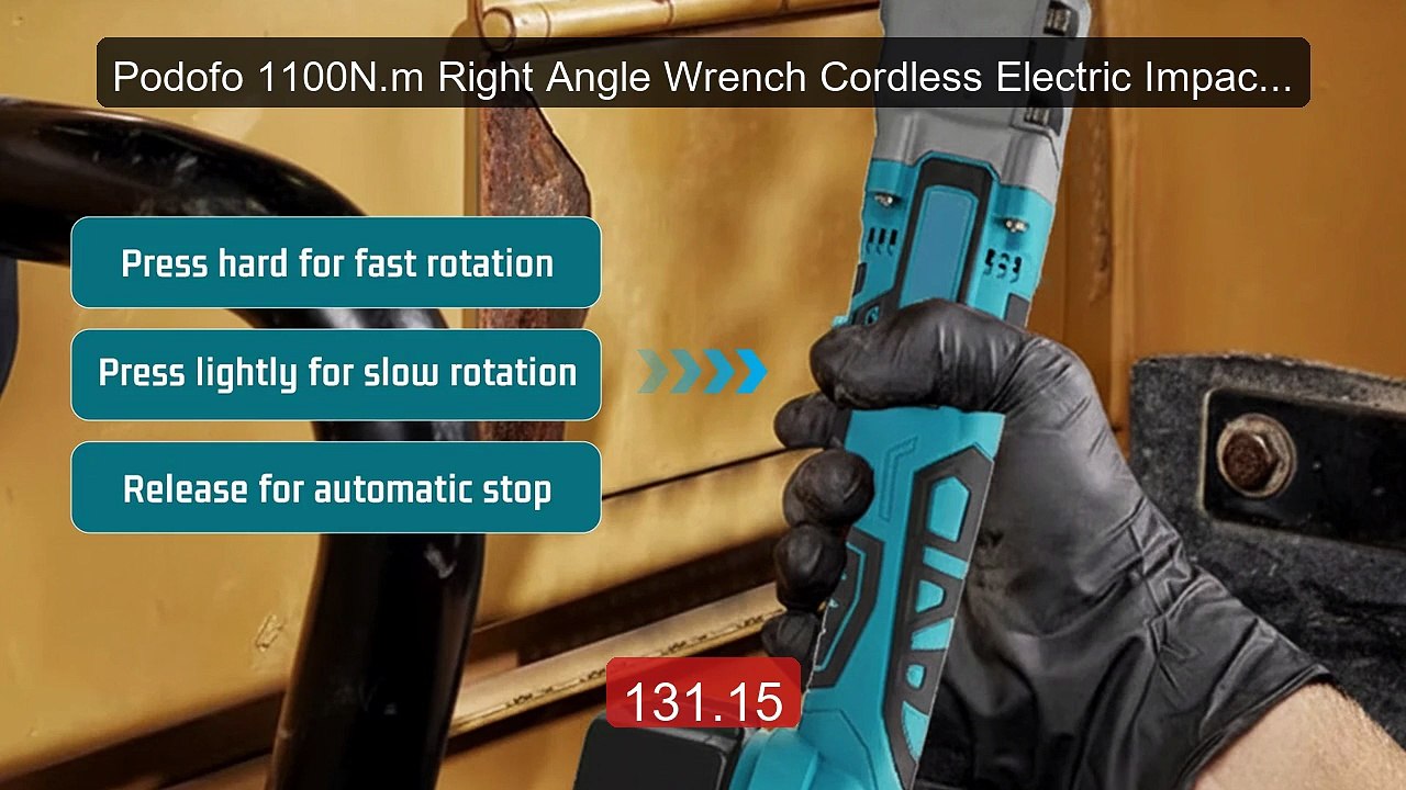 Podofo 1100N.m Right Angle Wrench Cordless Electric Impact Wr... -- Amazing Value 2026 | Must Have!