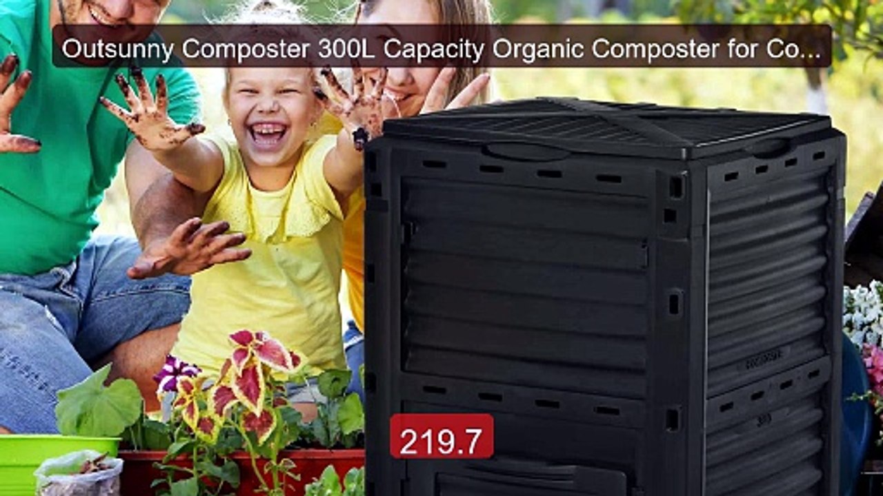 Outsunny Composter 300L Capacity Organic Compos...