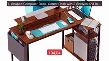 L-Shaped Computer Desk, Corner Desk with 2 Shelves and Integra... -- Best Buy 2026 | Great Quality!