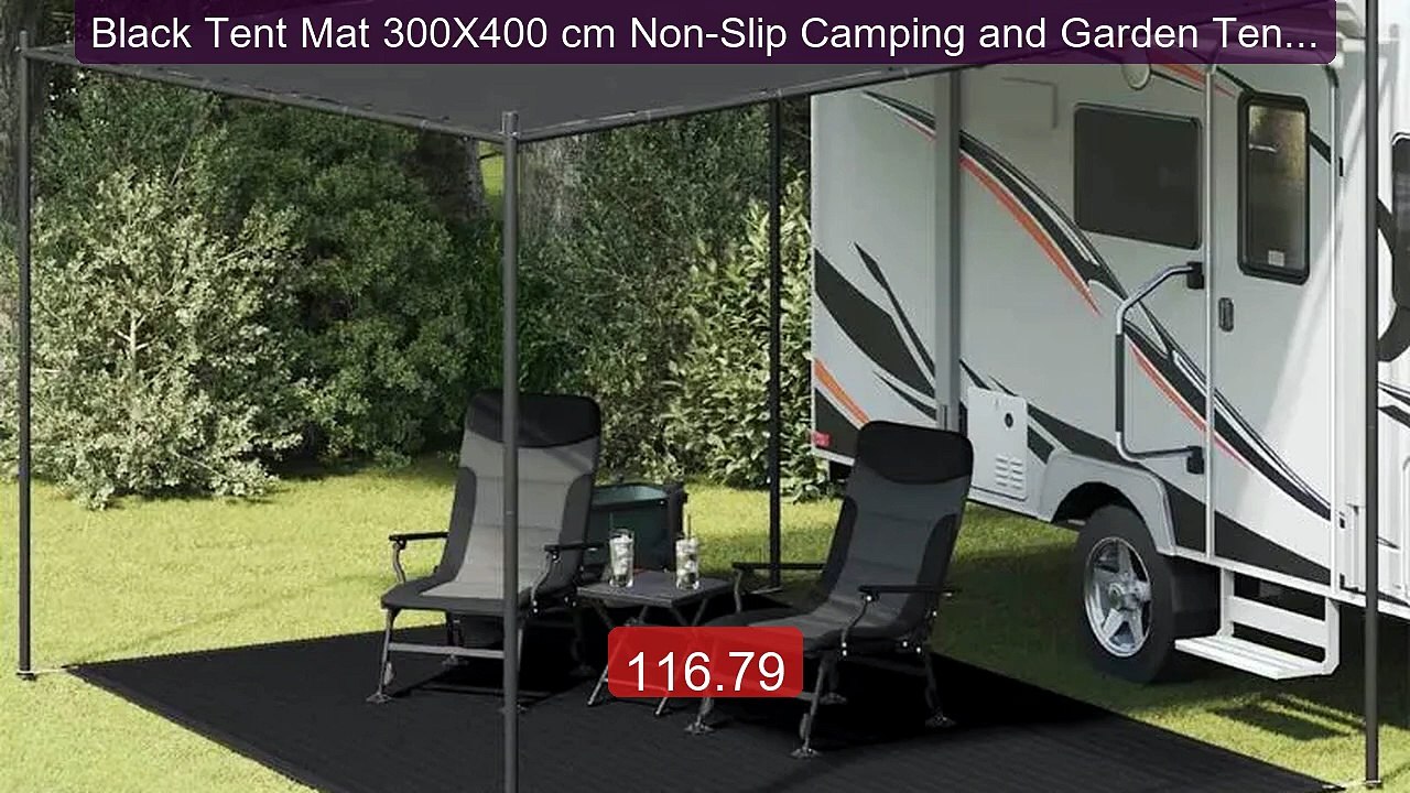 Black Tent Mat 300X400 cm Non-Slip Camping and...