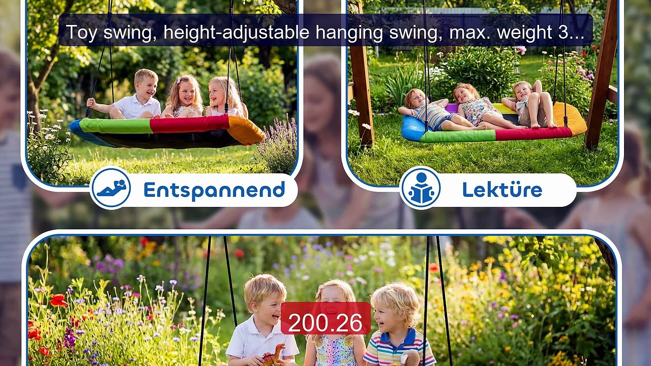 Toy swing, height-adjustable hanging swing, max. weight 300 kg... -- Hot Deal 2026 | Limited Offer!