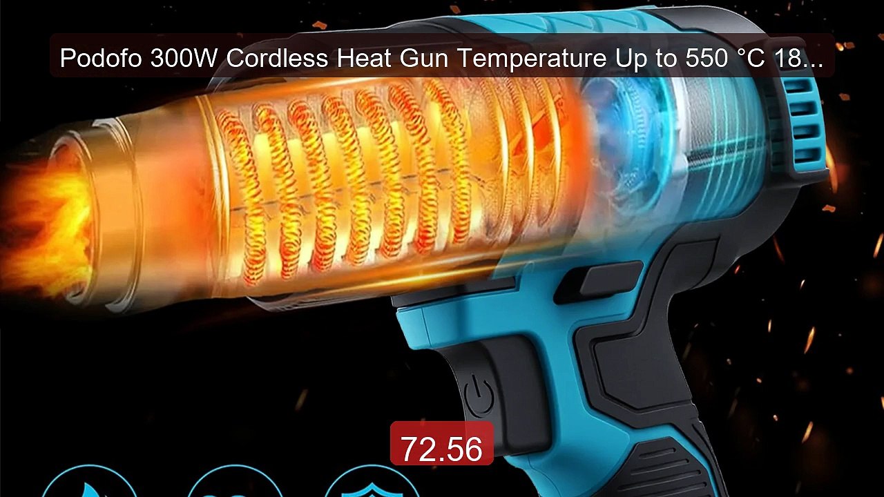 Podofo 300W Cordless Heat Gun Temperature Up to 550 °C 18 V He... -- Hot Deal 2026 | Limited Offer!