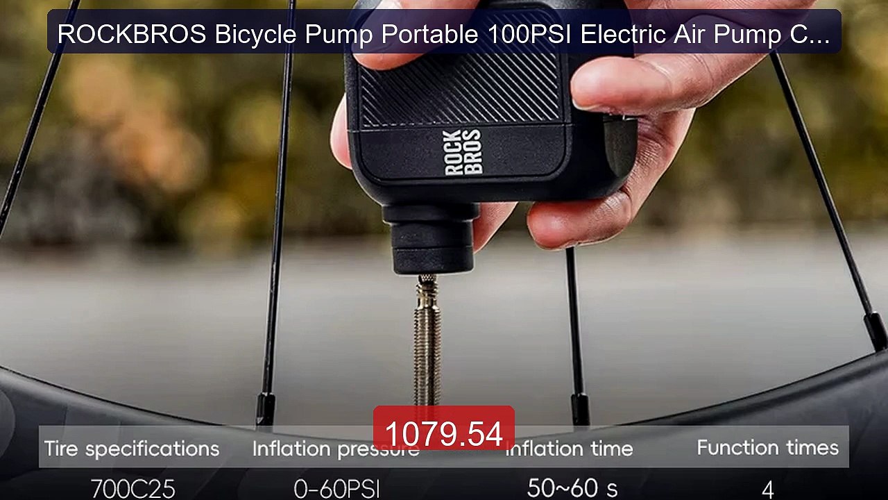 ROCKBROS Bicycle Pump Portable 100PSI Electric Air Pump Compressor ... -- Top Rated 2026 | Buy Now!