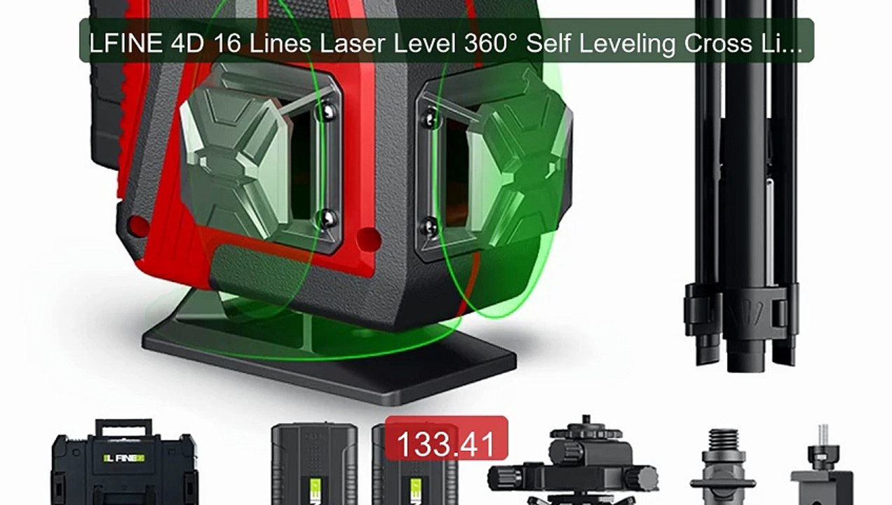 LFINE 4D 16 Lines Laser Level 360° Self Leveling Cross Line La... -- Hot Deal 2026 | Limited Offer!