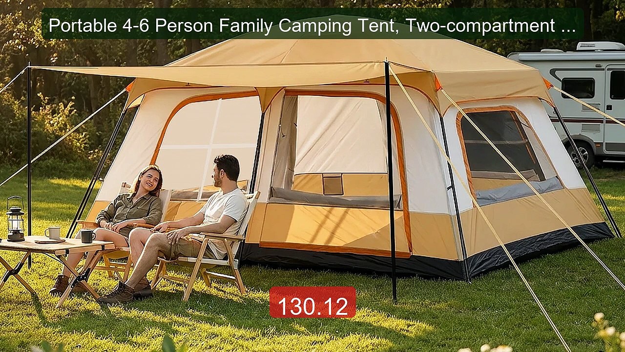 Portable 4-6 Person Family Camping Tent, Two-compartment Layou... -- Hot Deal 2026 | Limited Offer!