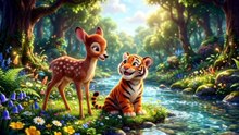 Tiger and Deer Story for Kids 🐯🦌 | Moral Animal Story | Kids Cartoon Animation