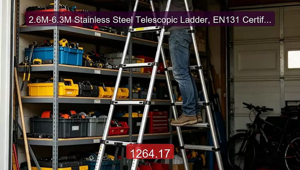 2.6M-6.3M Stainless Steel Telescopic Ladder, EN131 Certified, ... -- Best Buy 2026 | Great Quality!