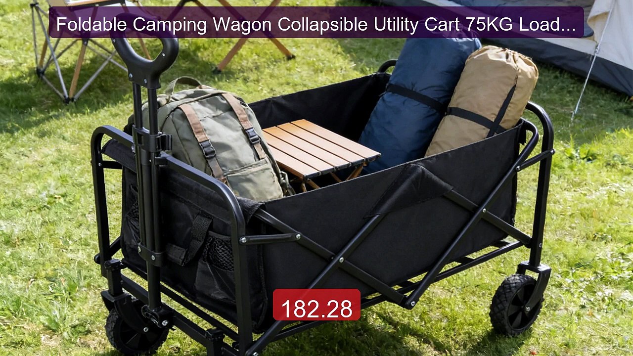 Foldable Camping Wagon Collapsible Utility Cart 75KG Load Capacity... -- Best Deal 2026 | Shop Now!