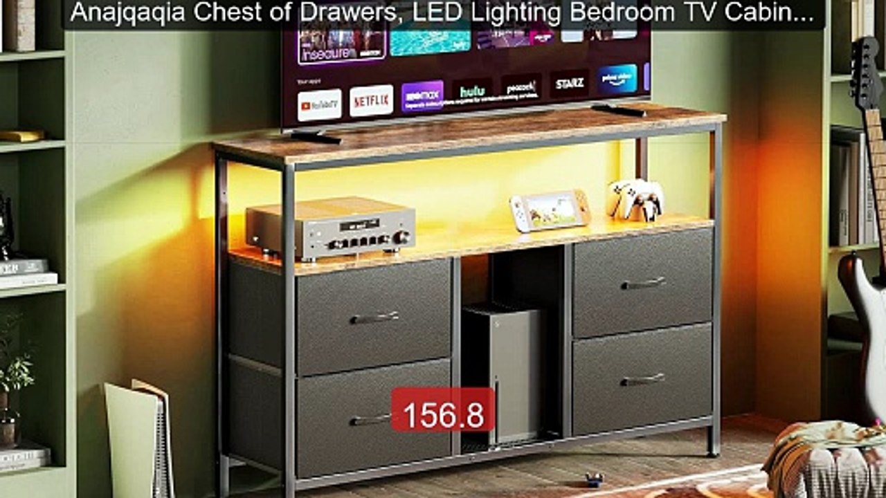Anajqaqia Chest of Drawers, LED Lighting Bedroom TV Cabinet, Storag... -- Top Rated 2026 | Buy Now!