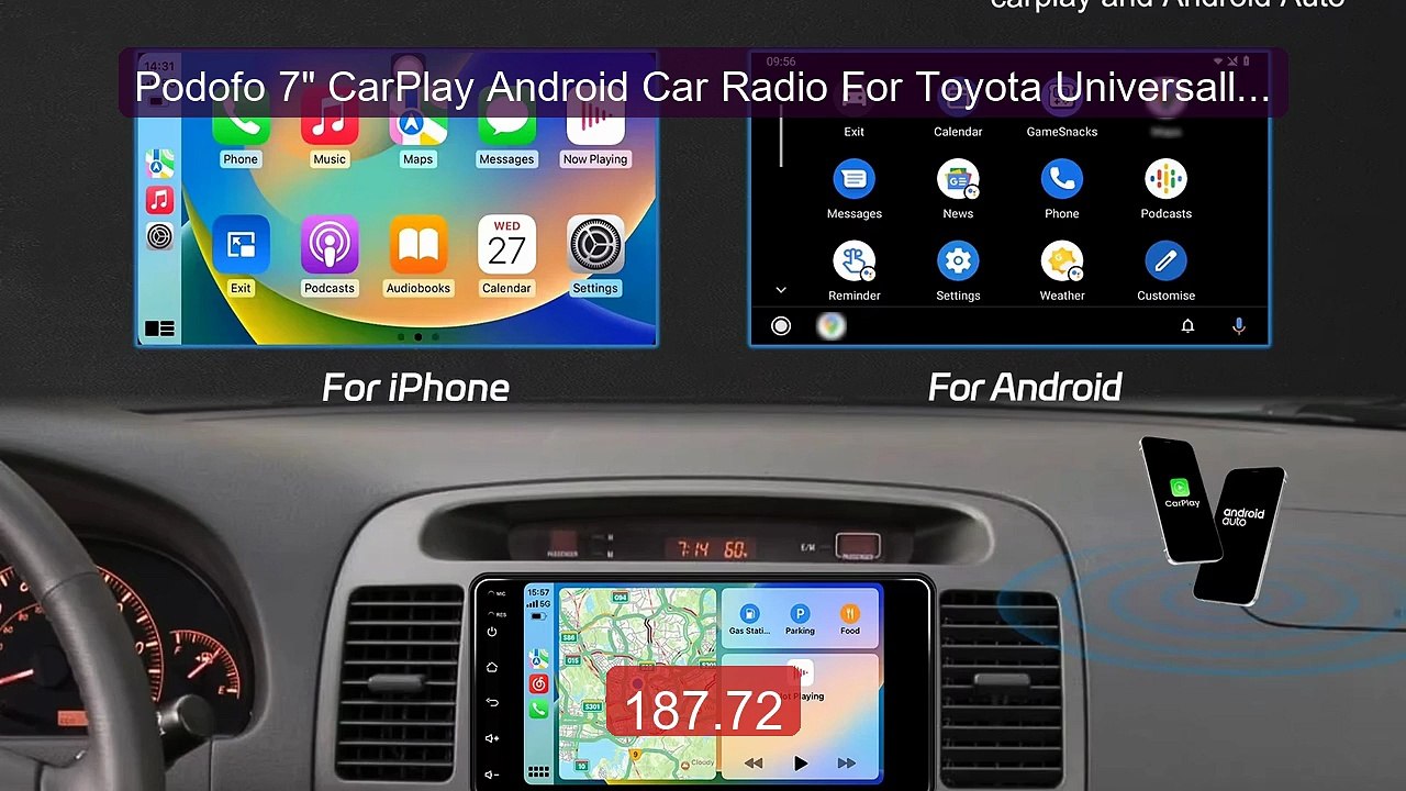 Podofo 7" CarPlay Android Car Radio For Toyota Universally ... -- Top Pick 2026 | Unbeatable Price!