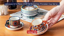 vancasso 6/12 Piece 3/5/9 OZ Bohemian Porcelain Cup Set with Saucer... -- Top Rated 2026 | Buy Now!