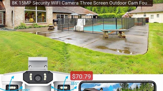 8K 15MP Security WIFI Camera Three Screen Outdoor Cam Four Len... Best Buy 2026 | Great Quality!