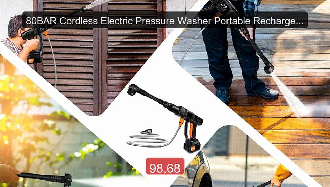 80BAR Cordless Electric Pressure Washer Portable Rechargeable ... -- Best Buy 2026 | Great Quality!