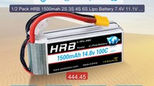 1/2 Pack HRB 1500mah 2S 3S 4S 6S Lipo Battery 7.4V 11.1V 14.8V 22.2... -- Top Rated 2026 | Buy Now!